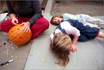 Kids and Pumpkin