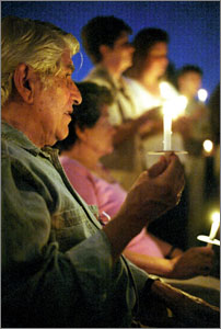 Jess Sanchez at candlelight vigil